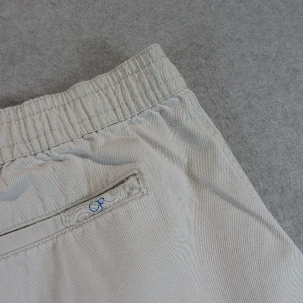 Ocean Pacific Mens Pull On Cargo Shorts XL x 10 Beige Cotton Elastic Waist